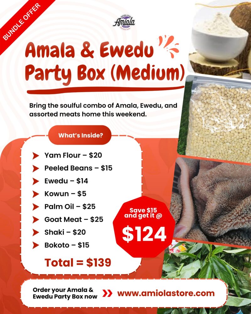 Amala, Gbegiri & Ewedu Party Box – Medium