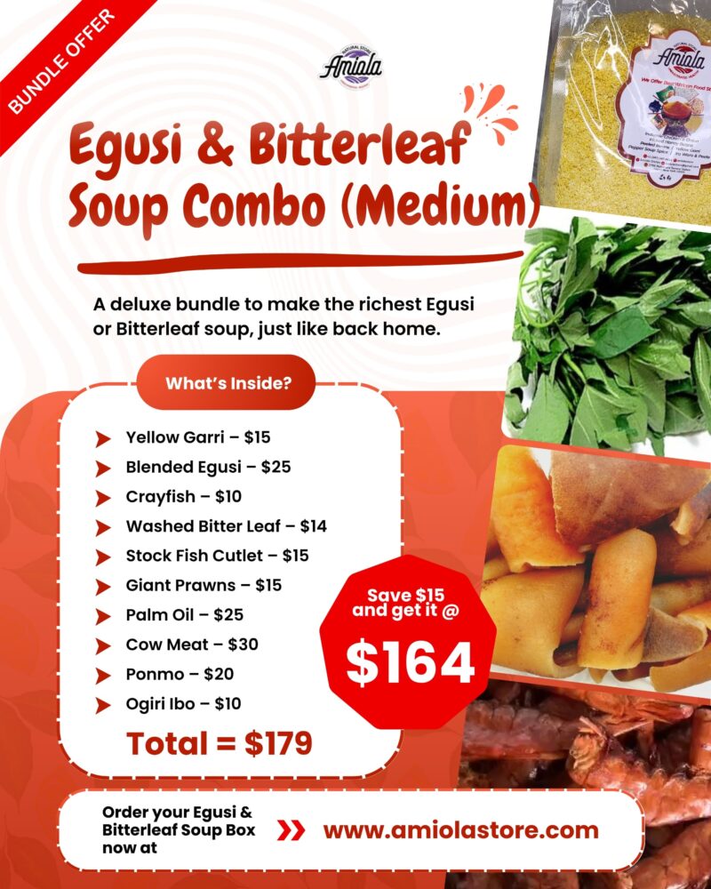 Egusi & Bitterleaf Soup Combo – Medium